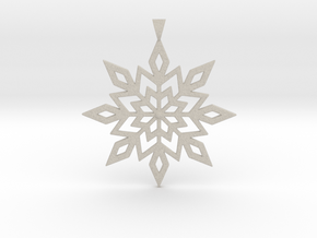 Snowflake 8-pointed Star Ornament in Natural Sandstone