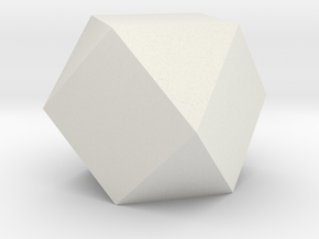 Cuboctahedron - 1 Inch in White Natural Versatile Plastic