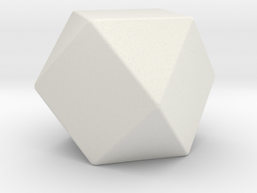 Cuboctahedron - 1 Inch - Rounded V2 in White Natural Versatile Plastic
