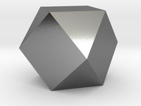 Cuboctahedron - 10 mm in Polished Silver