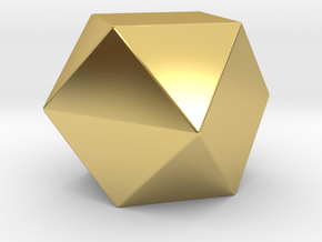 Cuboctahedron - 10 mm - Rounded V1 in Polished Brass