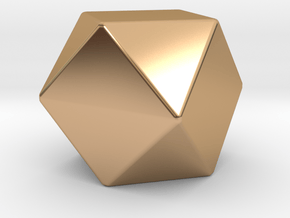 Cuboctahedron - 10 mm - Rounded V2 in Polished Bronze