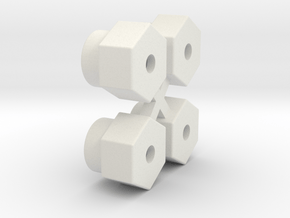 WPL D12 12mm Hex Adapters in White Natural Versatile Plastic
