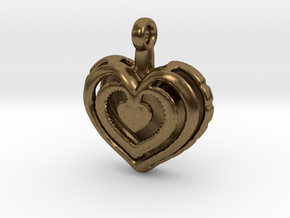 Heart Pendant 'Mylène' in Natural Bronze