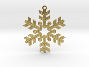 6-pointed Snowflake Ornament in Natural Brass