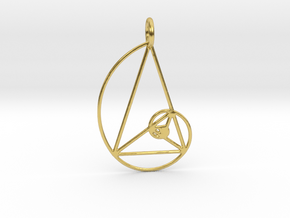 Golden Ratio Triangle Spiral in Polished Brass