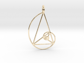Golden Ratio Triangle Spiral in 14k Gold Plated Brass