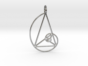 Golden Ratio Triangle Spiral in Polished Silver