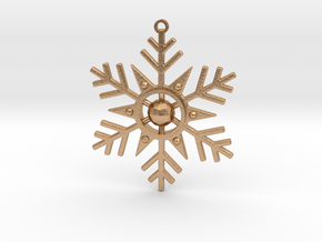 Geometric Snowflake Ornament in Natural Bronze