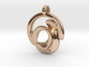 Circle Wave Pendant in 14k Rose Gold Plated Brass