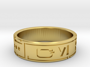 Star Wars ring - Aurebesh - 15.5 (US) / 76 (ISO) in Polished Brass