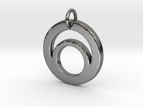 Circles Pendant-  Makom Jewelry in Fine Detail Polished Silver