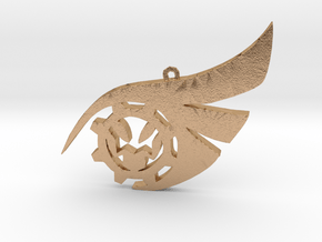 Cloqwork Orange Emblem Pendant w/ Embossed Text in Natural Bronze