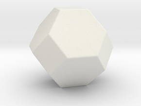 Truncated Octahedron - 1 Inch - Rounded V2 in White Natural Versatile Plastic