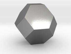 Truncated Octahedron - 10mm in Polished Silver