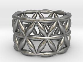 Flower of Life Ring 6 1/4  in Natural Silver