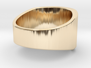 Gold Ring 3D  in 14k Gold Plated Brass: 8 / 56.75