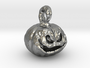 Spooky Pumpkin Big Hoop in Natural Silver