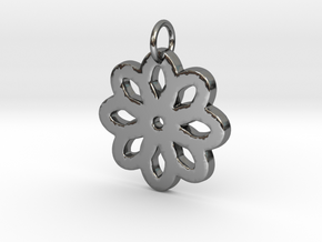 Minimalist flower- Makom Jewelry in Fine Detail Polished Silver