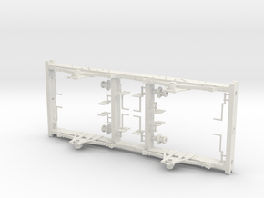 LNWR 3 comp 1st carriage underframe kit in White Natural Versatile Plastic