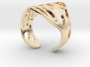 Lace Skin S Ring  (Silver or Gold plated) in 14k Gold Plated Brass: Small