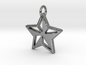 Star Pendant- Makom Jewelry in Fine Detail Polished Silver