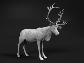 Reindeer 1:20 Standing Male 2 in White Natural Versatile Plastic