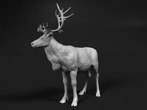 Reindeer 1:45 Standing Female 4 in Tan Fine Detail Plastic