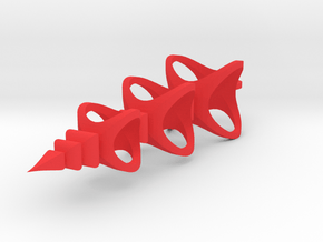 Triple Spheres scrollsaw icicle ornament in Red Processed Versatile Plastic: Medium