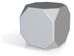 Truncated Cube - 10mm - Rounded V2 in Tan Fine Detail Plastic