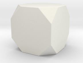 Truncated Cube - 1 Inch - Rounded V1 in White Natural Versatile Plastic