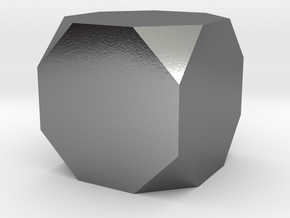 Truncated Cube - 10mm in Polished Silver