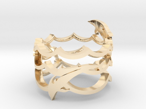 3 Dolphins Dancing Ring  in 14K Yellow Gold: 6 / 51.5