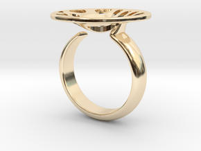 Lace Circle Ring (Silver or Gold plated) in 14k Gold Plated Brass: Small