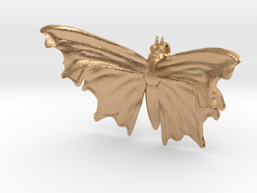 Comma Butterfly pendant - Nymphalidae C-album in Natural Bronze