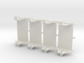 LNWR W irons for two timber trucks in White Natural Versatile Plastic