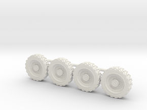 Tractor wheels  01.  Ø15mm . 1:87 Scale (HO) in White Natural Versatile Plastic