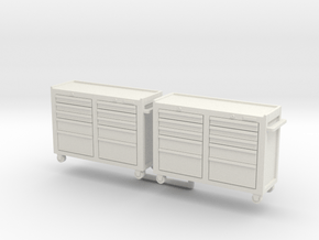 Rolling Tool Cabinet 01. 1:24 Scale  in White Natural Versatile Plastic