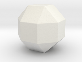 Rhombicuboctahedron - 1 Inch - Rounded V2 in White Natural Versatile Plastic