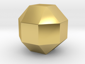 Rhombicuboctahedron - 10 mm - Rounded V1 in Polished Brass
