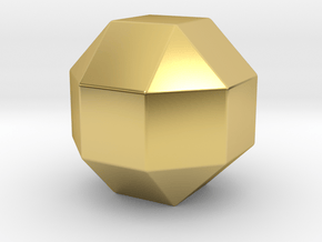 Rhombicuboctahedron - 10 mm - Rounded V2 in Polished Brass