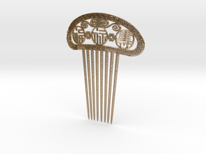 Hair Comb Blessing 1 in Polished Gold Steel