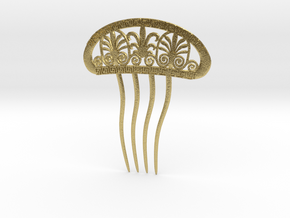 Hair Comb with Greek Motifs in Natural Brass