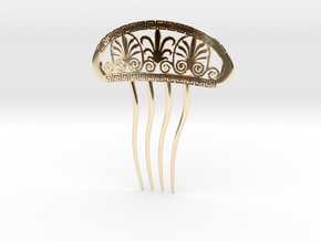 Hair Comb with Greek Motifs in 14k Gold Plated Brass