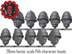 28mm heroic scale Officers in Piths in Tan Fine Detail Plastic