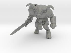 Minotaur Warrior miniature model fantasy games dnd in Gray PA12