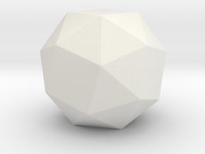 Snub Cube - 1 Inch - Rounded V2 in White Natural Versatile Plastic