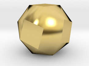Snub Cube - 10 mm in Polished Brass