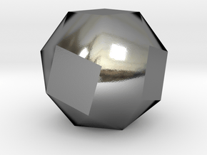 Snub Cube - 10 mm in Polished Silver