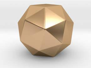 Snub Cube - 10 mm - Rounded V1 in Polished Bronze